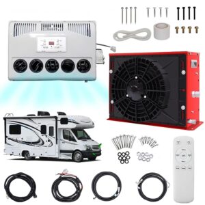 12 V/24 V RV Air Conditioning - 850 W Split Parking Air Conditioner Kit, 450 m³/h Air Volume, Quiet & Quick Cooling for Trucks, Buses, Motorhomes, Caravans, Excavators