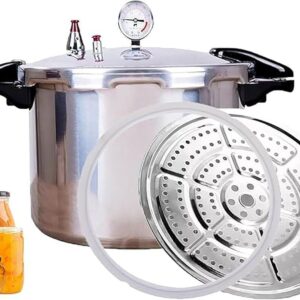 15 Litre High Capacity Pressure Cooker Steam Cooker Pressure Cooker Pressure Cooker Quick Cooker Luxury Precision Manometer Pressure Suitable for Open Flames from Gas Cookers
