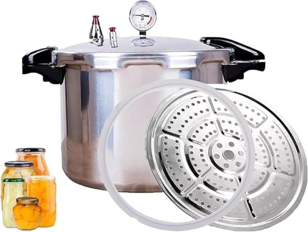 15 Litre High Capacity Pressure Cooker Steam Cooker Pressure Cooker Pressure Cooker Quick Cooker Luxury Precision Manometer Pressure Suitable for Open Flames from Gas Cookers