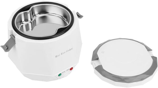 1.6L Portable Electric Rice Cooker 12V for Car, Mini Rice Cooker with Double Safety Buckle and Small Steam Plate for Travel, Camping, Picnic