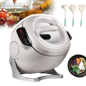 2000 W, 6 L, Automatic Wok Rice Cooker with Touch Screen, 3 Adjustable Speeds, Drum Cooking Machine - Automatic 360° Rotation, Suitable for Stirring, Braising, Cooking
