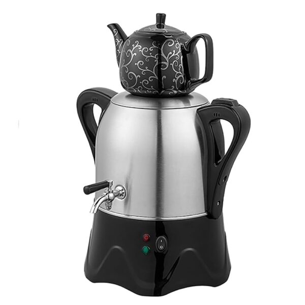 2000 W Electric Turkish Tea Maker, 3 L Stainless Steel Teapot, Electric Samovar with Warming Function, Boil Dry Protection with 1 Litre Capacity for Coffee, Scented Tea, Turkish...