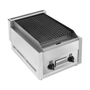 21 Inch Commercial Gas Grill, 2 Burner Countertop Char Broiler with Adjustable Temperature, Stainless Steel Flattop BBQ Stove for Restaurant, Indoor Outdoor