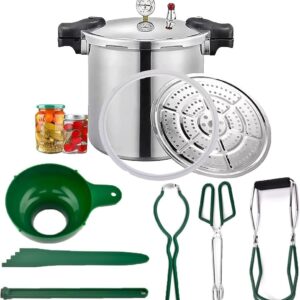 25 Litre Pressure Cooker Canner & All American Pressure Cans for Preserving & Water Bath Preservator Pressure Gauge & Pressure Regulator Induction Compatible & Pressure Outlet...