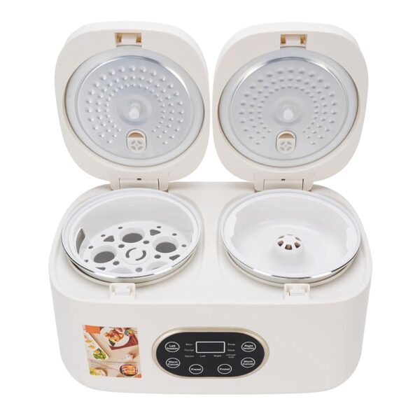 300 W + 300 W Double Slow Cooker Buffet Server, Dual Slow Cooker Up Timer Function, Cooking 2 Dishes Simultaneously, Energy-Saving Multifunctional Cooking Pot (EU Plug 220 V)