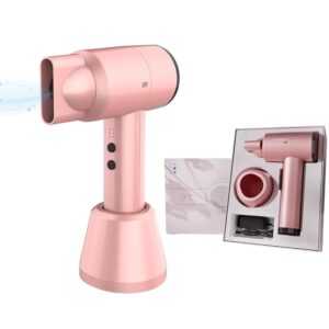 300 W Wireless Hair Dryer with Battery, Battery Hair Dryer, Cordless Hair Dryer, 5000 mAh Battery, 6 Speed Setting, Quick Drying, Portable Travel Hair Dryer for Home, Camping