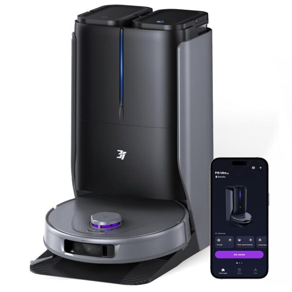 3i P10 Ultra Robot Vacuum Cleaner with Mop Function & Suction Station, 18000 Pa Suction Power, Extendable Mop for Edge, Car Washing & Drying, Self-Draining & Self-Filling,...