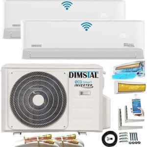 A++/A++ 4 m QC Cables 2 x 12000BTU QuickConnect Duo-Split SelfClean WiFi/WLAN/App Control MultiSplit Air Conditioning + Wall Mount MultiSplit Inverter 2 Indoor Devices and Heating