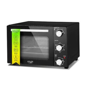 ADLER EUROPE AD 6024 Mini Electric Oven 22 L, Mini Oven with Convection, Timer, Ideal for Camping