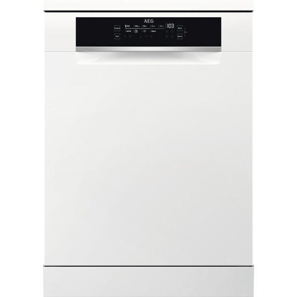 AEG FFB75707PW Freestanding Dishwasher Series 7000: with Glass Protection / B / Cutlery Drawer / estra Quiet 42 dB / 60 cm / Personalised Time Control with LED Display