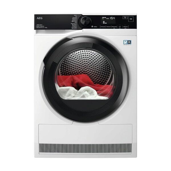 AEG Heat Pump Dryer 8 kg, Series 9000 AbsoluteCarePlus Down Drying, Precise Drying Results with 3D Scan Residual Moisture Determination, A+++, Drum Lighting, TR9H75680