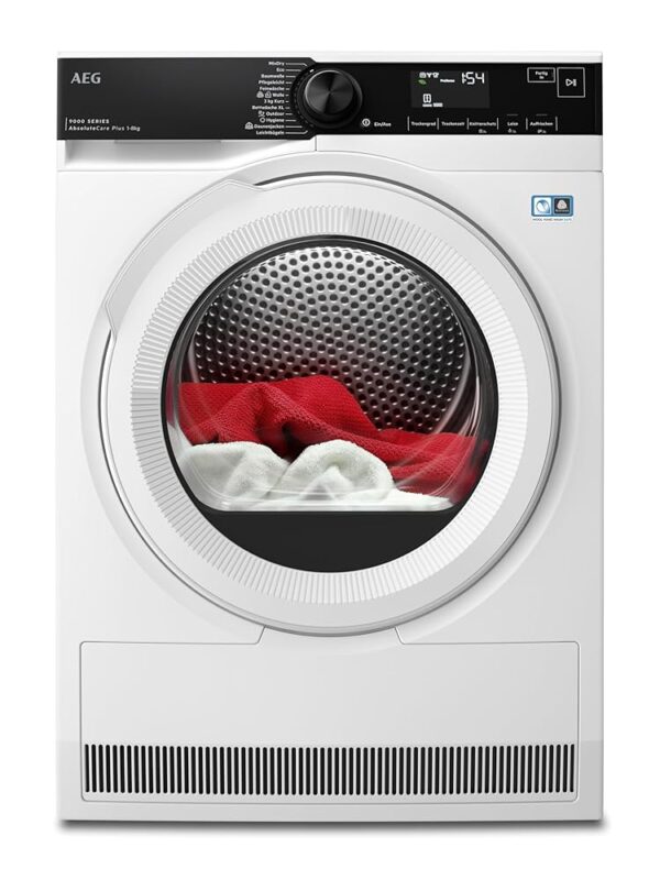 AEG Heat Pump Dryer Series 9000 with AbsoluteCare Plus, Down Drying - Precise Drying Results with 3D Scan, Stiftung Warentest Test Winner 8 kg, A+++, Gentle Drum, TR9AMZ2024