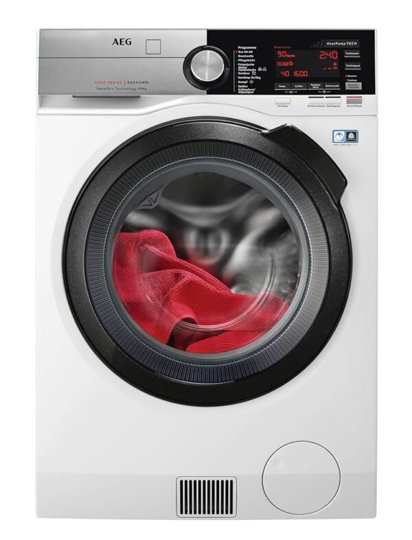 AEG L9WEF80690 Washing Dryer with Heat Pump, Series 9000 with SensiDry, Test Winner of Stiftung Warentest, 9 kg Washing, 6 kg Drying, C / Refill Function, Refresh Function, 1600...