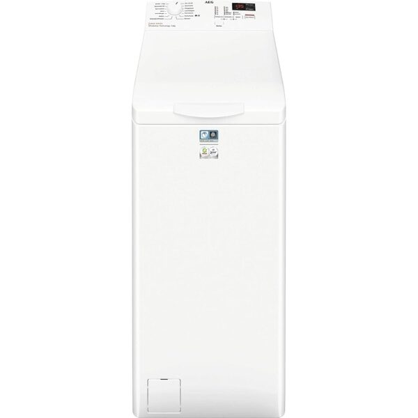 AEG LTR6N40260 Waschmaschine Toplader – Serie 6000 ProSense: Mengenautomatik – 6 kg – Wasserstoppschlauch – Inverter Motor – EEKL B – Startzeitvorwahl – Leise – 1200 U/min, Weiß