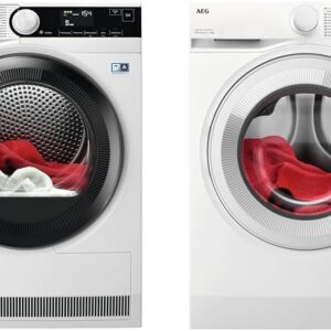 AEG TR8T70680 Heat Pump Dryer / Series 8000 with AbsoluteCare® & LR6A648 Washing Machine / 8.0 kg / Quiet / Automatic Volume