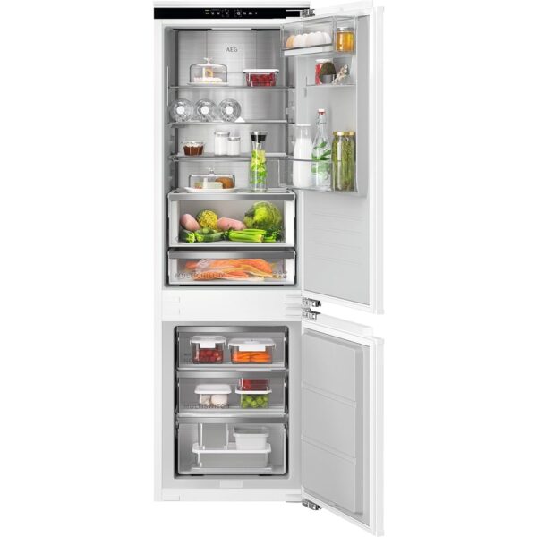 AEG WiFi Built-in Fridge-Freezer Combination 178 cm, Series 9000 MultiChill: Zero Degree Drawer -3 °C to +5 °C Selectable, Fridge (114 L), Freezer (63 L) & 0 °C Cold Space (46...