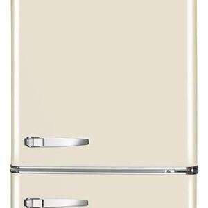 Amica KGCR 387 100 B Retro Fridge/Freezer Combination / Coffee Cream (Beige) / 181 cm (H) x 55 cm (W) x 62 cm (D) / Retro Design / Fridge with Freezer Compartment
