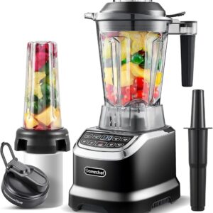 AMZCHEF Blender Smoothie Maker - 2000 W Blender - Mixer High Performance Mixer with LED Time Display - 6 Pro Sharp 3D Blades - 22000 rpm Stand Mixer - 1.85 Litre Bottle and 600...