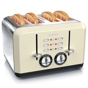 Arendo - Automatic toaster 4 slices - Stainless steel housing - up to four sandwich and toast slices - Browning level 1-6 - Warm-up and defrost function - Crumb tray - 1630 Watt...