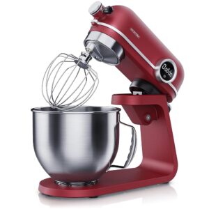 Arendo - Food Processor Kneading Machine - Dough Machine 5 Litres - Powerful - High-Quality Metal Housing without Plastic - Planetary Mixing System - Stainless Steel Bowl - 8...