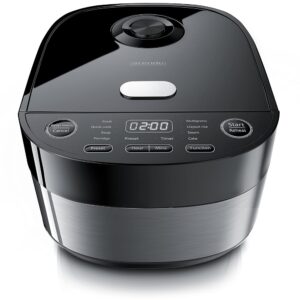 Arendo - Rice Cooker Digital and Steamer 4L - 3D Heating System - 8 Programmes - Keep Warm Function - Timer - Non-Stick Coating - Includes Steamer Insert, Measuring Cup, Rice...