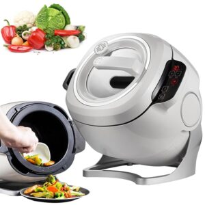 Automatic Stir Fry Cooker, 2000W Automatic Cooking Machine, 6L Auto Fried Rice Machine, Three Speed Adjustable, 360° Automatic Rotation, for Stir Frying, Stewing, Cooking
