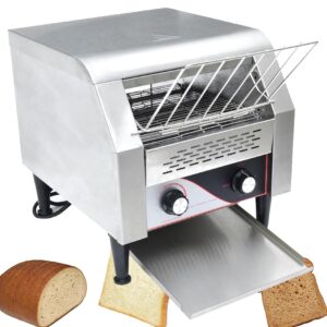 Bagel-FöRderbandtoaster, Hochleistungs-Industrie-FöRderbandtoaster, Elektroofen Aus Edelstahl Mit Doppelter HeizröHre, 7 Geschwindigkeitseinstellungen FüR Bagel,Large