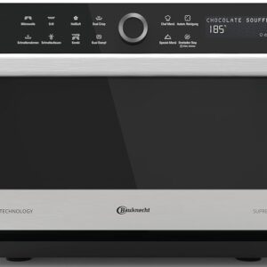 Bauknecht Supreme Chef MW 3391 SX 5-in-1 Multi-Function Microwave / 1000 W / 33 L Cooking Capacity / Hot Air (1,700 W) / XXL Grill (1,200 W) / Dual Crisp & CrispFry / Auto Clean...