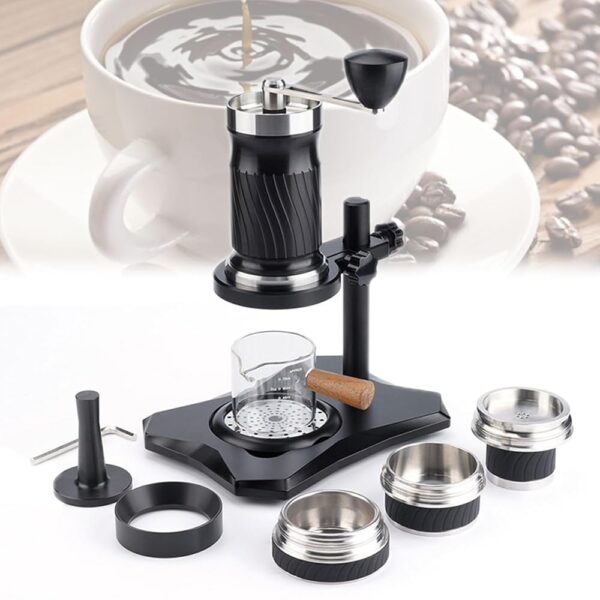BDJSN Hand Crank Coffee Machine Set, 100 ml, Portable Coffee Machine with Variable Pressure, 9-12 Bar Coffee Extractor with Storage Bag, for Camping, Travel, Outdoor Parties