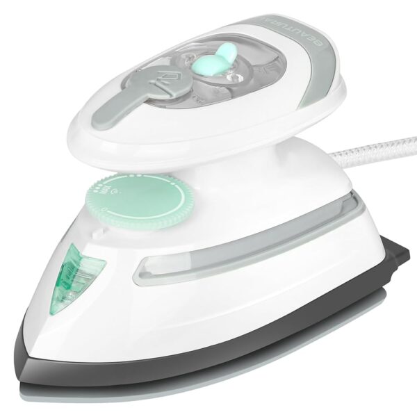 BEAUTURAL Mini Travel Iron with Switchable Voltage 220 V/120 V Steam Iron Dry Iron with Anti-Drip Function 3 Temperature Settings Lightweight for Sewing and Travel