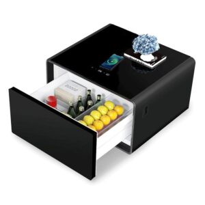 Bedside Table Smart Bedside Table with Built-in Refrigerator - Wireless Charging, Safe and Stable Bedroom Cabinet