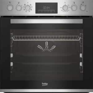Beko BBUM12328X AeroPerfect Built-In Cooker Set Glass Ceramic Hob 8 Heat Types SteamShine Cleaning Function Stainless Steel