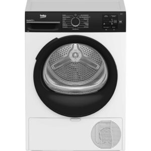 Beko BM3T30230W Tumble Dryer, 10 kg, Front-Loading Heat Pump Dryer, 15 Programmes, Sensor Drying, Columnable, Aquawave Gentle Drum, White