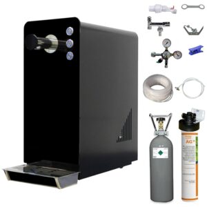 BieTal® Water Carbonator BT-15 Set Table Water System with Cooling Sparkling Water Drinking Water Dispenser 15 L/h - Black with Filter