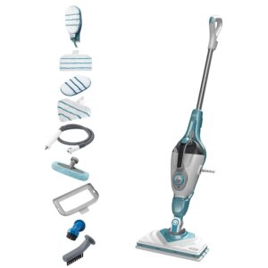 BLACK+DECKER BHSM166DSM-QS Steam Cleaner 1600 W 2-in-1 Steam Mop with Handheld Steamer (for Hygienic, Thorough Cleanliness, for Cleaning the Whole Household, Includes 11...