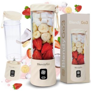 BlendyGo 3® Blender Smoothie Maker, Smoothie Mixer Small, Mini Portable Blender, Portable Blender, USB, Smoothie Maker to Go, Stand Mixer 550 ml, BPA-Free, PulseMotion &...