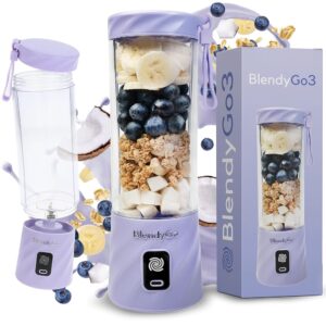 BlendyGo 3® Blender Smoothie Maker, Smoothie Mixer Small, Mini Portable Blender, Portable Blender, USB, Smoothie Maker to Go, Stand Mixer 550 ml, BPA-Free, PulseMotion &...