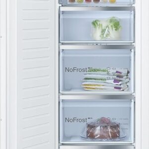 Bosch GIN81ACE0 Series 6 Built-In Freezer, 177.5 x 56 cm Recess 212 L, Made in Germany, NoFrost, BigBox for Large Freezing, Faster Freezing, Very Quiet with Only 35 dB, Flat Hinge
