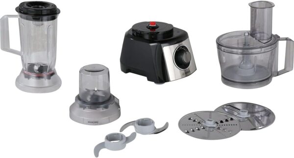 Bosch MultiTalent 3 Plus, MCM3PM386 Compact Food Processor, 50 Functions, Mixing Bowl 2.3 L, Mixer 1.0 L, Utility Knife, Cut and Rasp (Fine, Coarse) Drum (Cream), 900 W, Black