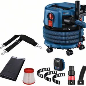 Bosch Professional 18V System Akku-Staubsauger GAS 18V-12 MC (Staubschutz der Klasse M, HEPA-Filter, inkl. GCT 30-42, 3x flexibles Gummiband, verschiedene Zubehöre)