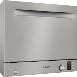 Bosch SKS2ITI00E, Series 2, Freestanding Compact Dishwasher 55 cm, Cutlery Basket, Mini Dishwasher, Quick Clean Dishes, Extra Drying, Gentle Glass Cleaning, Automatic Programs,...