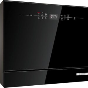 Bosch SKS6ITB00E, Series 6, Freestanding Compact Dishwasher 55 cm, Cutlery Basket, Mini Dishwasher, Quick Clean Dishes, Extra Drying, Gentle Glass Cleaning, Automatic Programs,...