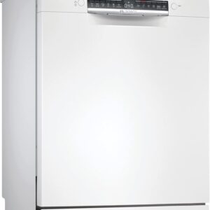 BOSCH SMS4HMW02E Series 4 Freestanding Dishwasher with Cutlery Drawer, 60 cm, Home Connect, Extra Drying, RackMatic, Silence Program, White