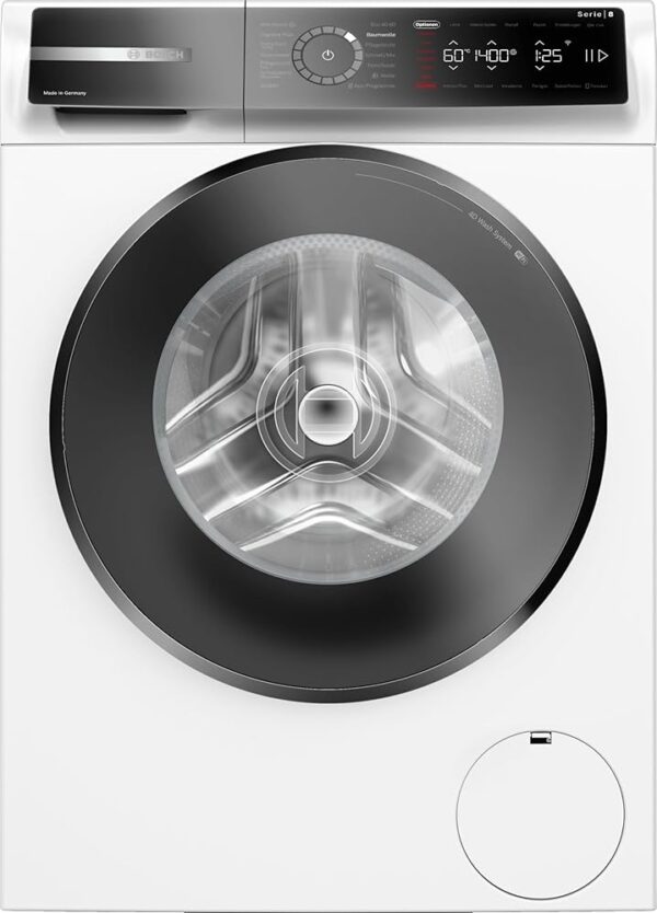 Bosch WGB254031, Series 8, Smart Washing Machine, 10 kg, 1400 rpm, Made in Germany, Automatic Stain, Iron Assist Reduces Wrinkles, 4D Wash System, Mini Load, Quick Wash with...