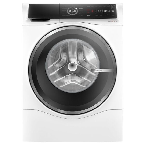 Bosch WNC244070 Series 8 Washer Dryer 9 kg & 6 kg Wash and Dry 1400 rpm, Automatic Stain Control, Iron Assist, SpeedPerfect, HygieneCare, Home Connect, AquaStop, White