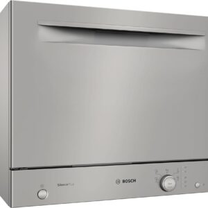 BOSH SKS51E38EU Compact Freestanding Dishwasher, 6 Place Settings, 49 dB, 55 cm, Stainless Steel, EcoSilence Drive Motor