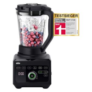 Braun PowerBlend 9 JB9040 High Performance Mixer - Mixer with Tritan Jug, 18 Mixing Programmes, 10 Speeds + Pulse Function, Hot Soup Function, Cleaning Program, Spout, 1600 W,...