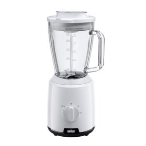 Braun PowerBlender 1 Hand Blender with Triangular Glass Jug, 2 Speeds, Ice Crushing Function, JB1050WH, 600 W, White