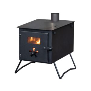 Camping-Holzofen, tragbarer Zeltofen, holzbefeuerter Campingheizer für Zelt, zusammenklappbarer Holzofen mit Kaminrohren zum Kochen beim Rucksackwandern und Wintercamping
