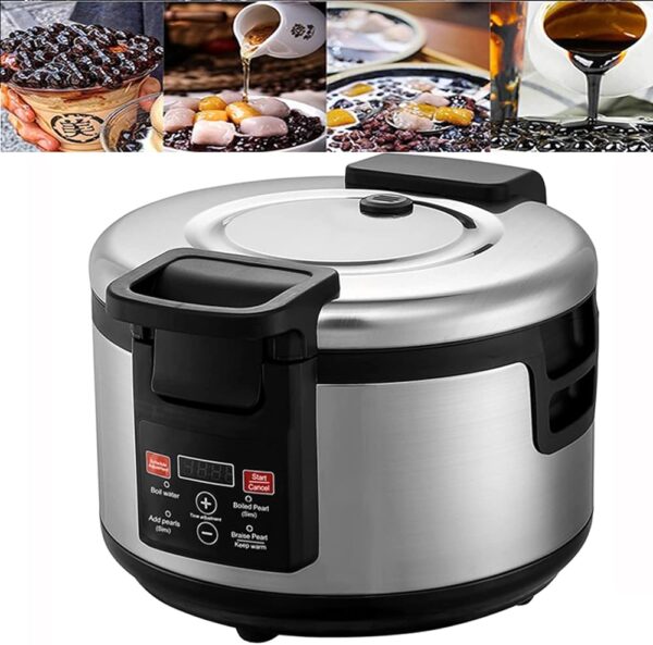 CAYBE Commercial 16 Litre Bead Pot Bead Cooker Automatic Bead Maniok Pot Non-Stick Touch Screen Bubble Tea Sago Cooker Suitable for Catering Restaurant Buffet